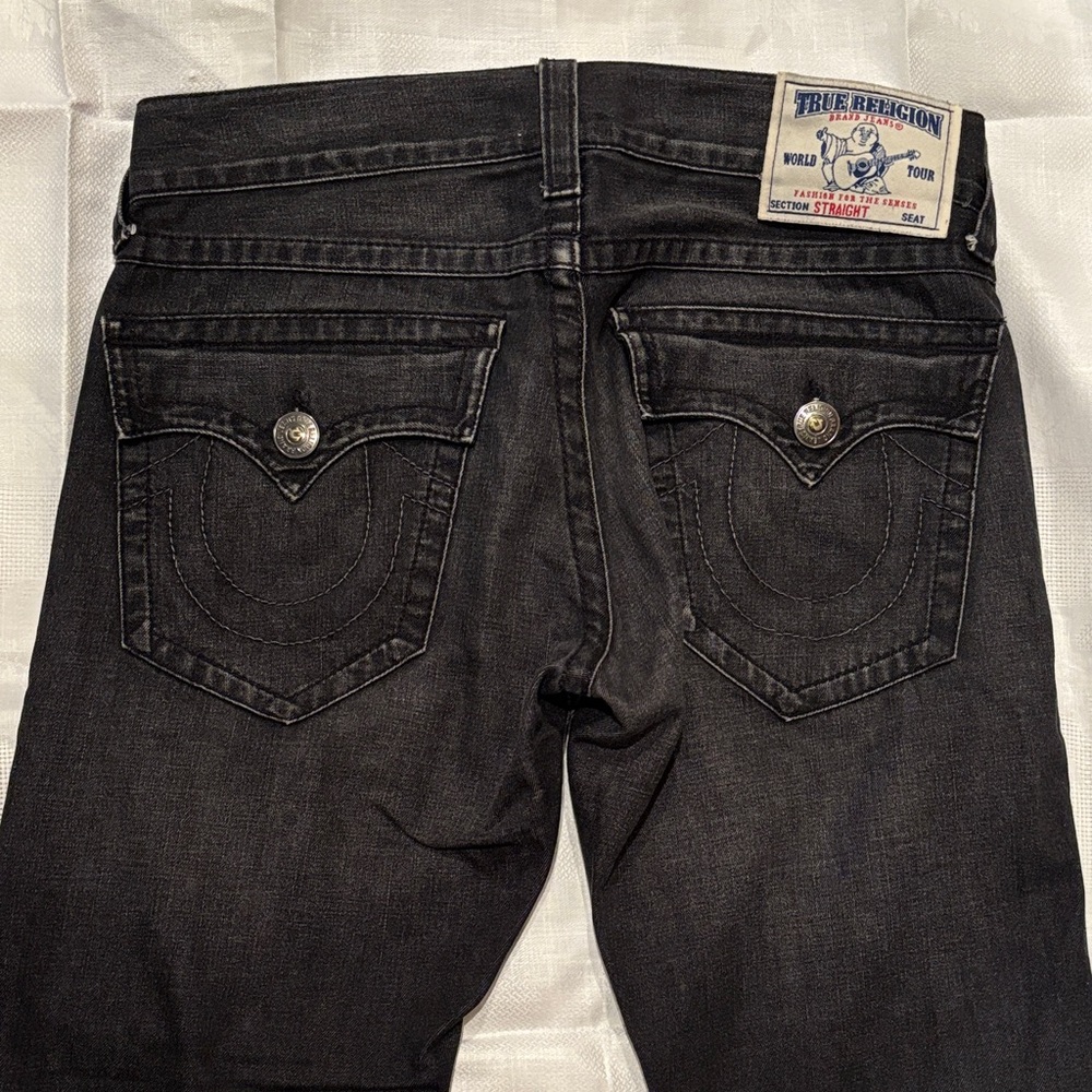 True Religion Men's Dark Gray Straight Jeans